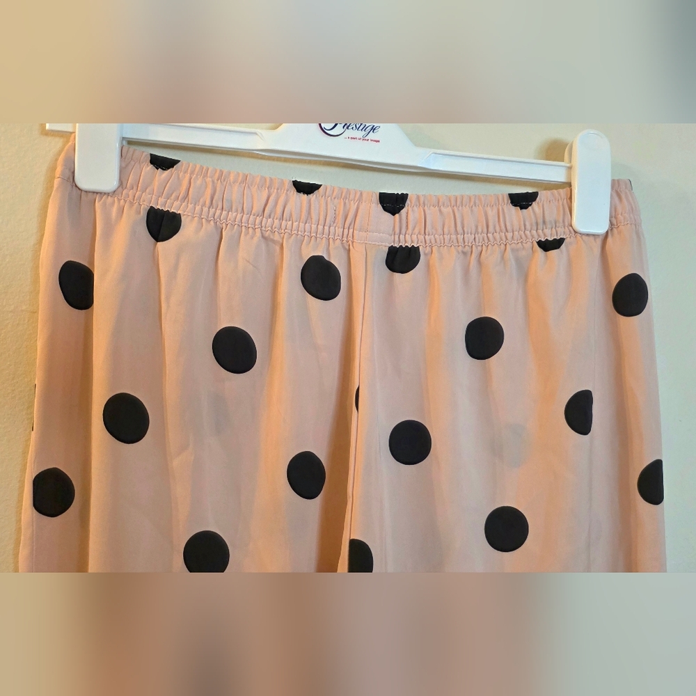 Banana Republic SILKY SATIN Pink & Black Polka Dot Pajama Bottoms‎ (Size Small)